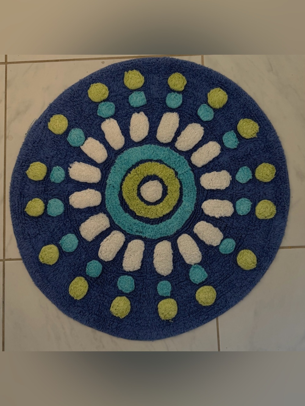 Round Shaggy Accent Rug in Blue, Teal & Lime Pottery Barn Teen kids